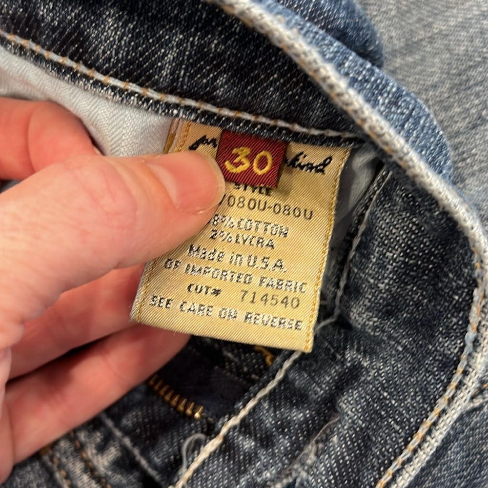 7 For All Mankind “Dojo” Wide Leg Cropped Jeans Medium Wash Size 30 - Picture 5 of 11